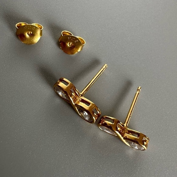 14K Gold Vermeil Infinity Stud Earrings - Picture 13 of 15